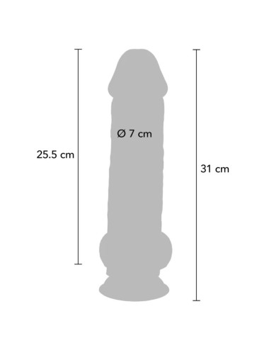 GET REAL - PÉNIS RÉALISTE DE LUXE AVEC TESTICULES EXTRA ÉPAIS DE 31 CM