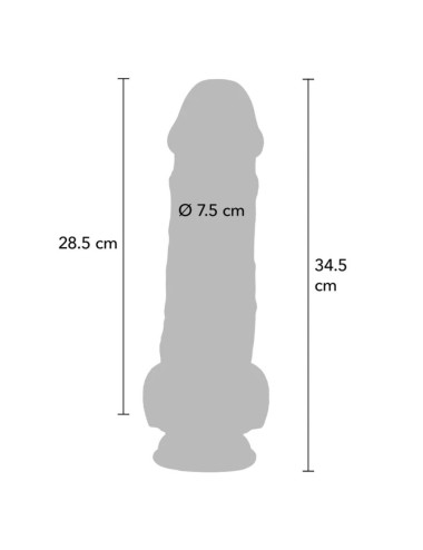 GET REAL - PÉNIS RÉALISTE DE LUXE AVEC TESTICULES EXTRA ÉPAIS DE 34,5 CM