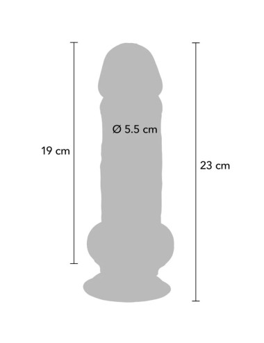 GET REAL - PÉNIS RÉALISTE DE LUXE AVEC TESTICULES EXTRA ÉPAIS DE 23 CM