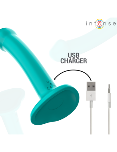 INTENSE - KATIE VIBRATEUR AVEC VENTOUSE 10 VIBRATIONS TÉLÉCOMMANDE BLEUE