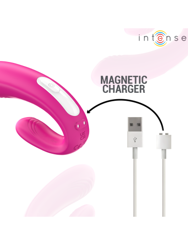 INTENSE - JANET DOUBLE STIMULATEUR ET VIBRATEUR EN U AVEC TÉLÉCOMMANDE ROSE