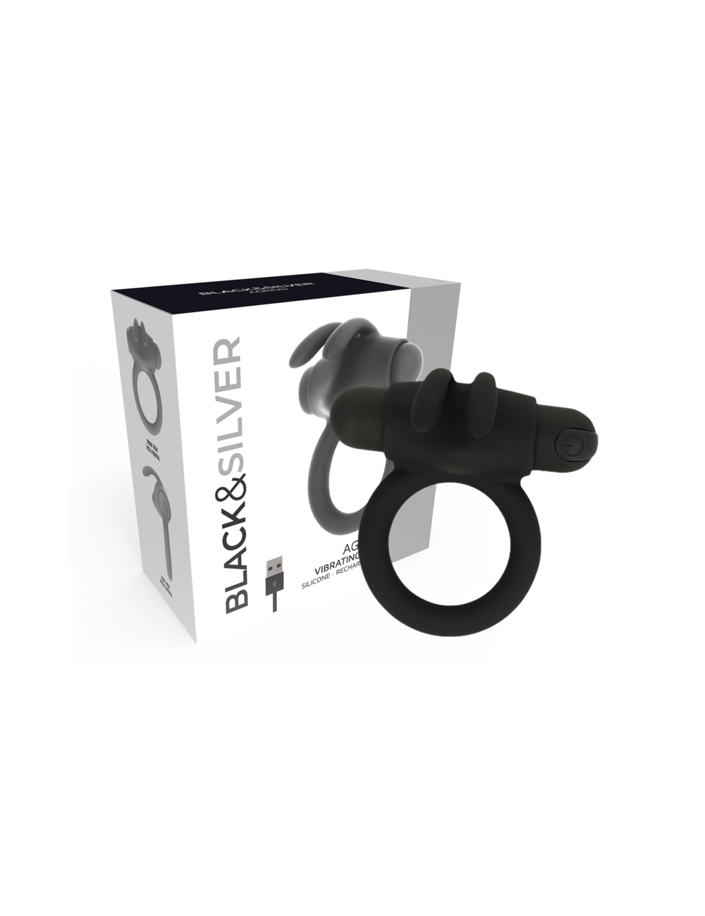 BLACK&SILVER- BAGUE AGRON 2.O