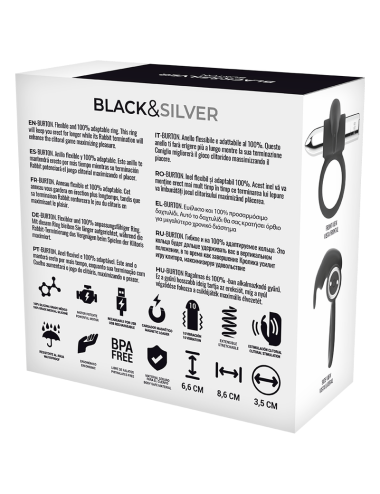 BLACK&SILVER - BAGUE RECHARGEABLE BURTON 10 MODES DE VIBRATION