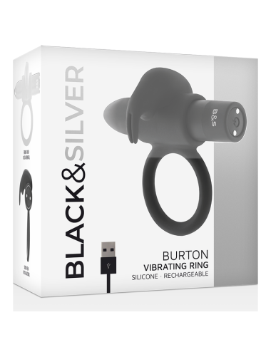 BLACK&SILVER - BURTON RING 10 MODES DE VIBRATION NOIR