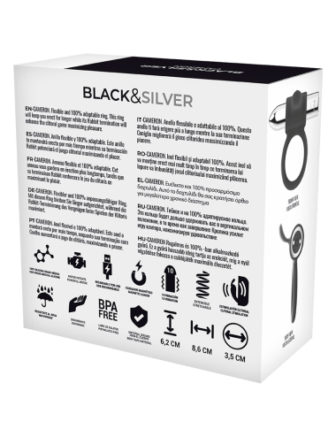 BLACK&SILVER - BAGUE RECHARGEABLE CAMERON ARGENT