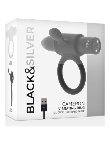 BLACK&SILVER - BAGUE RECHARGEABLE CAMERON NOIR