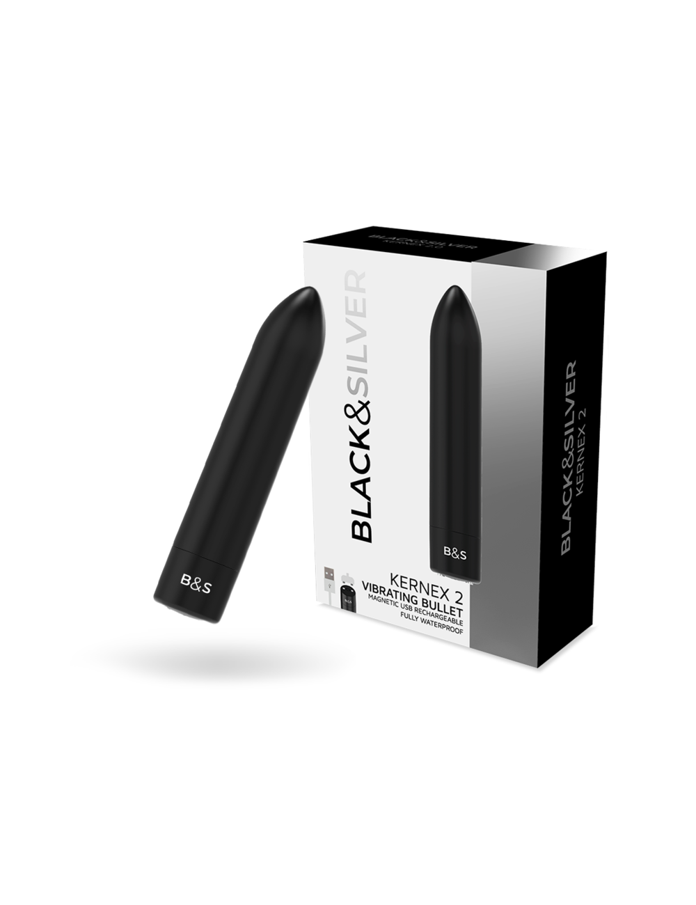 BLACK&SILVER - BALLE MAGNÉTIQUE VIBRANTE NOIRE KERNEX 2