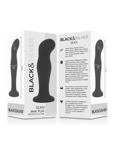 BLACK&SILVER - SEAN PLUG ANAL PREMIUM SILICONE NOIR