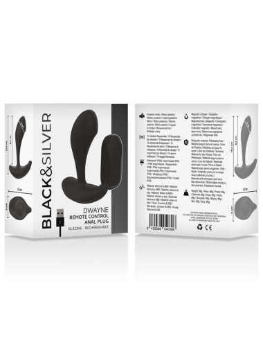 BLACK&SILVER - TÉLÉCOMMANDE EN SILICONE POUR PLUG ANAL DWAYNE