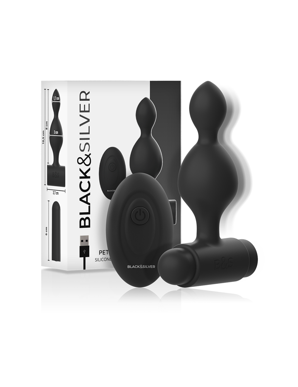 BLACK&SILVER - TUCKER PETITE TÉLÉCOMMANDE POUR PLUG ANAL EN SILICONE