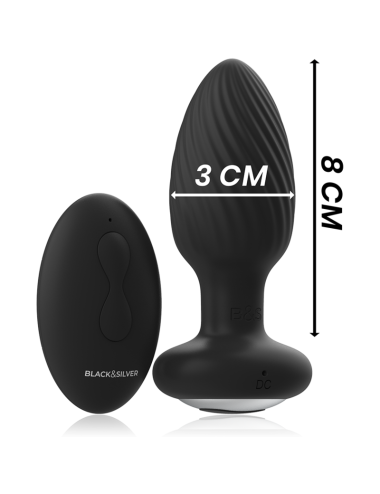 BLACK&SILVER - TÉLÉCOMMANDE DU ROTATEUR ANAL EN SILICONE WELLS PLUG