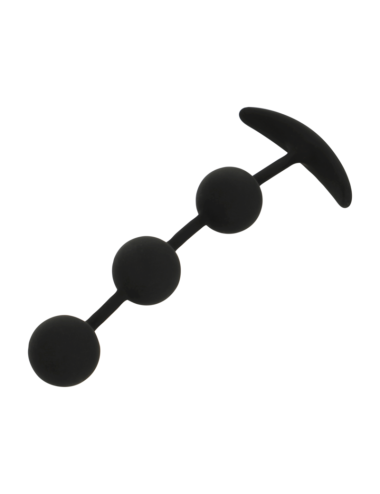 BLACK&SILVER - CHAPELET ANAL HARRY 3 SPHÈRES EN SILICONE 14 CM