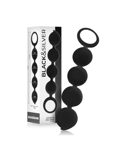 BLACK&SILVER - CHAPELET ANAL LENNON 4 SPHÈRES SILICONE 15 CM