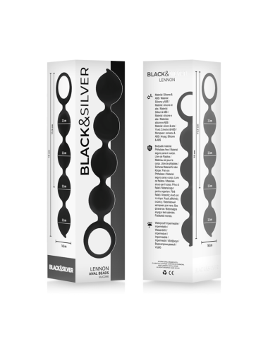 BLACK&SILVER - CHAPELET ANAL LENNON 4 SPHÈRES SILICONE 15 CM
