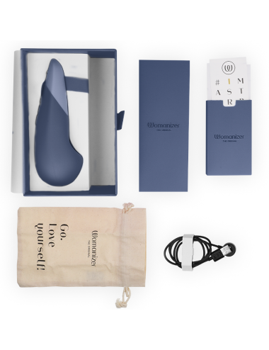 WOMANIZER - VIBE LAY-ON VIBRATEUR SILENCIEUX BLEU FONCÉ
