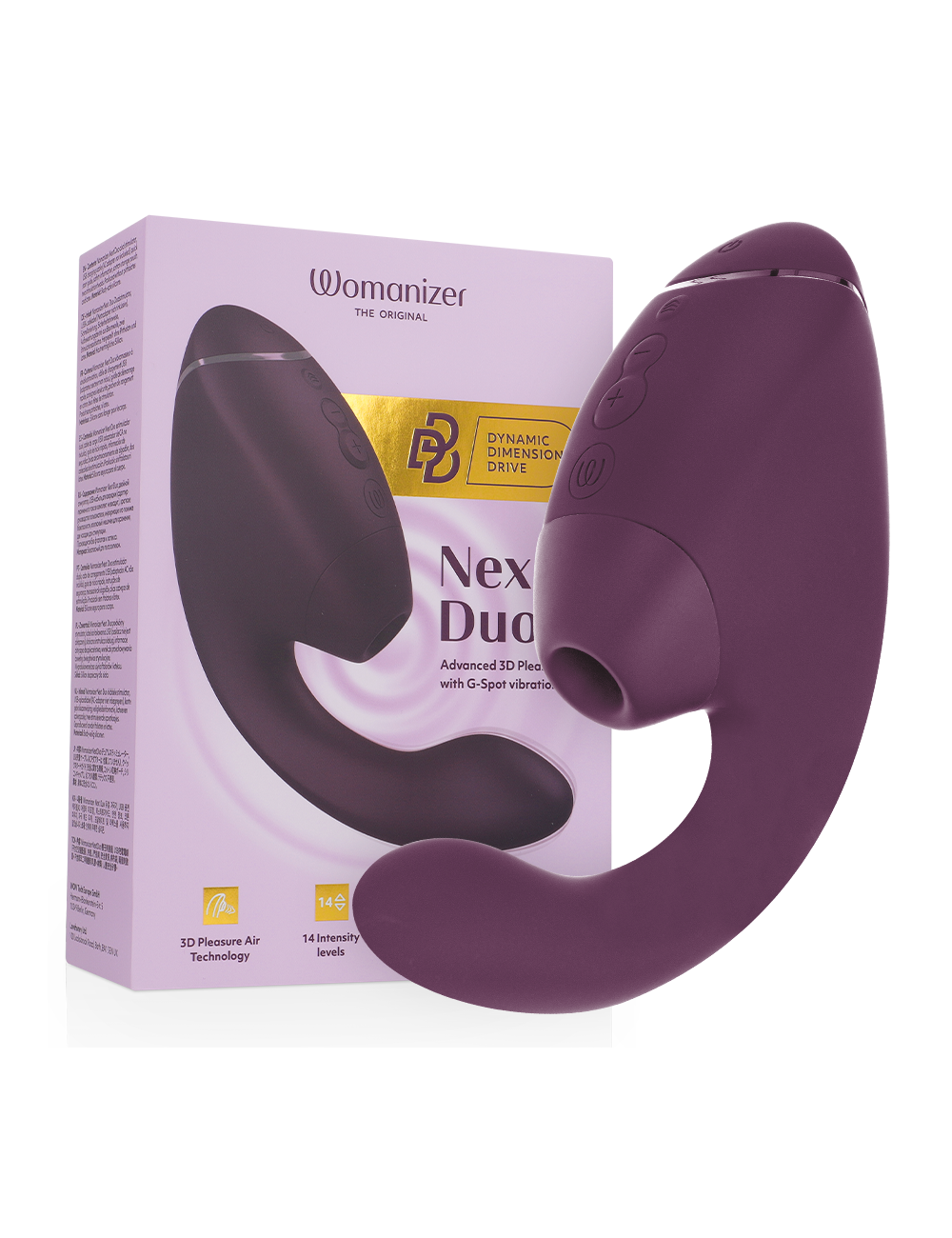 WOMANIZER - DUO NEXT STIMULATEUR CLITORIAL ET DE POINT G DOUBLE VIOLET FONCÉ