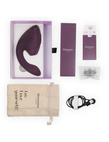 WOMANIZER - DUO NEXT STIMULATEUR CLITORIAL ET DE POINT G DOUBLE VIOLET FONCÉ