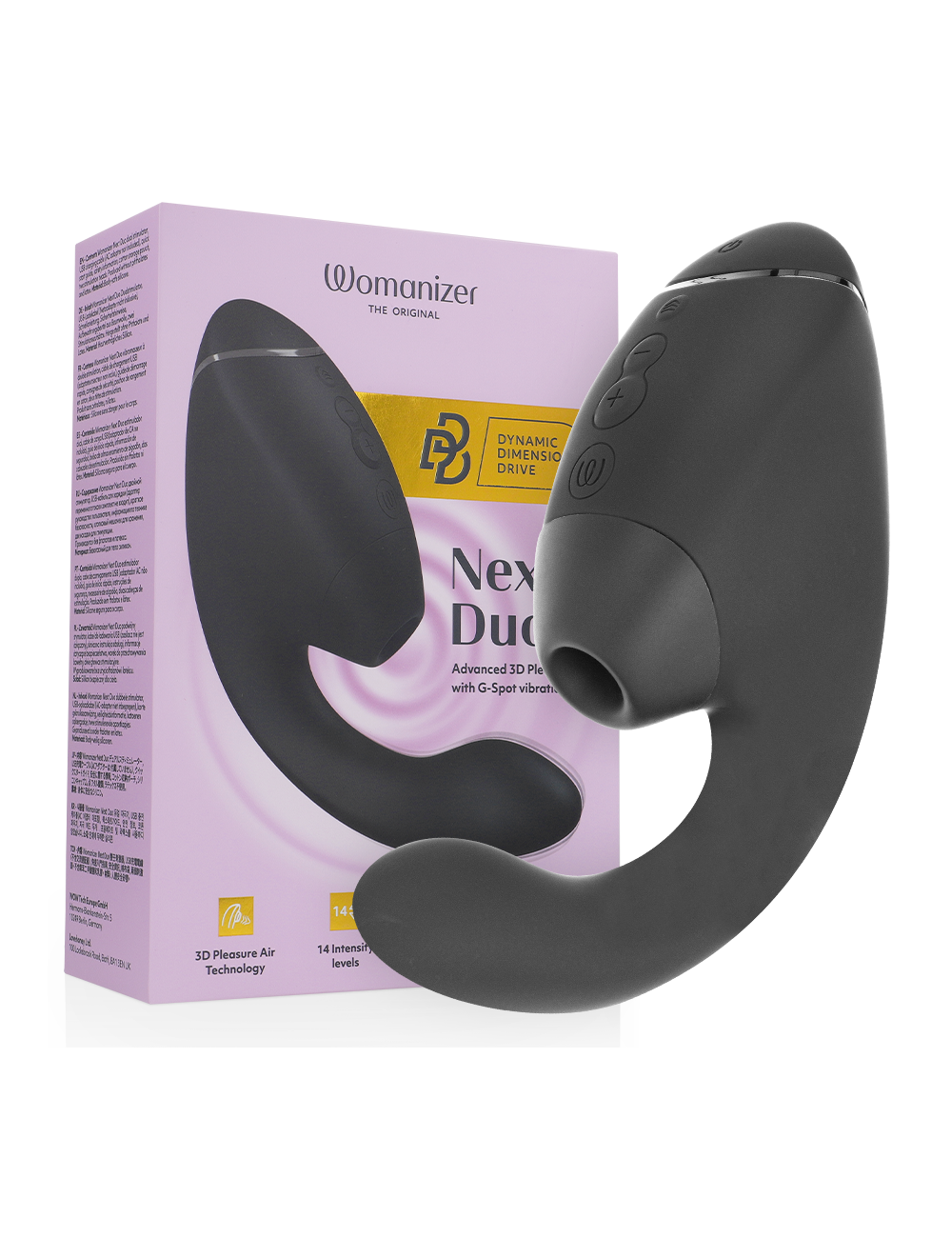 WOMANIZER - DUO NEXT STIMULATEUR CLITORIAL ET DE POINT G DOUBLE NOIR