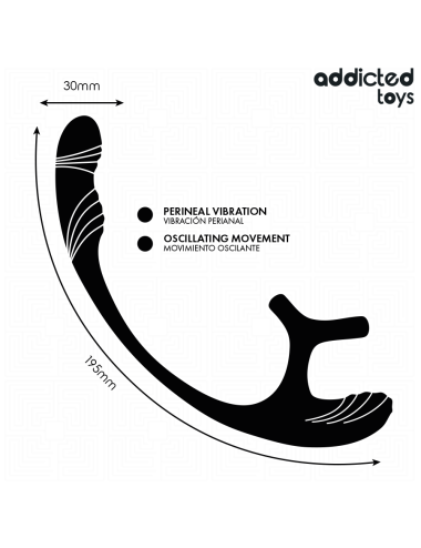 ADDICTED TOYS - PLUG ANAL AVEC VIBRATION, ONDULATION À 360° ET STIMULATEUR DE TESTICULES