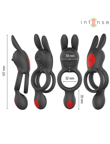 INTENSE - QUINN DOUBLE VIBRATION ANNEAU AVEC TÉLÉCOMMANDE