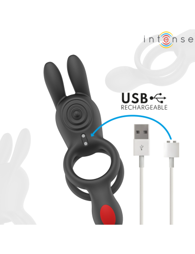 INTENSE - QUINN DOUBLE VIBRATION ANNEAU AVEC TÉLÉCOMMANDE