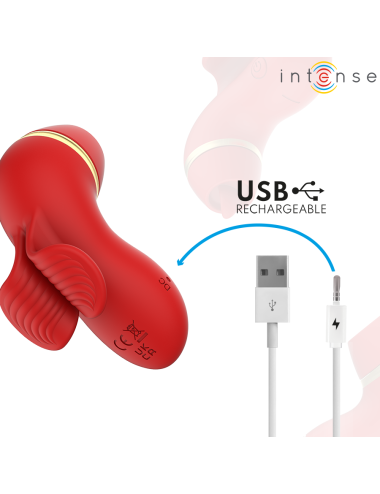 INTENSE - PATTY STIMULATEUR AVEC 4 TÊTES : SUCCION, TAPOTER, GRIFFER ET LÉCHER