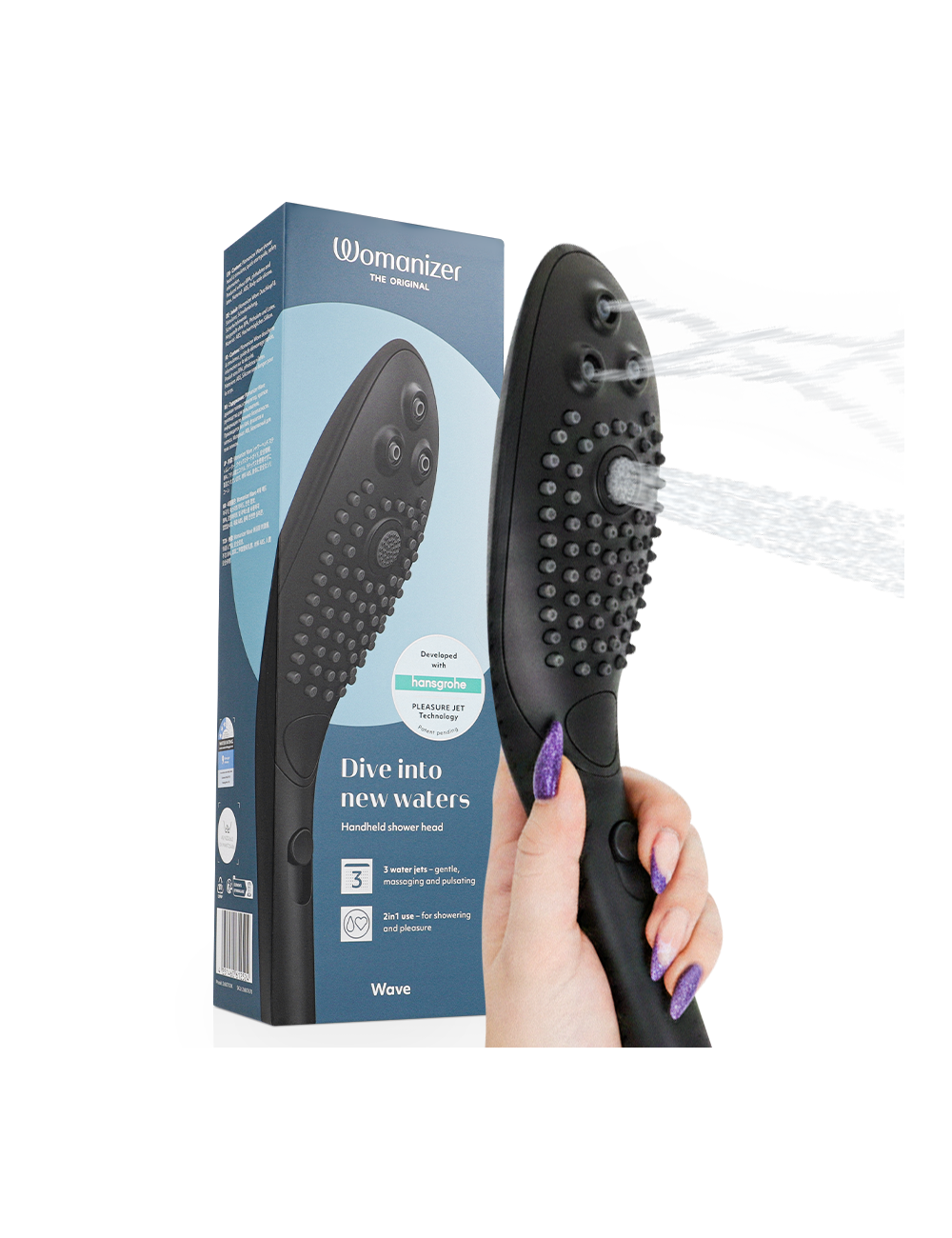 WOMANIZER - POMMEAU DE DOUCHE STIMULANT CLITORIAL WAVE NOIR