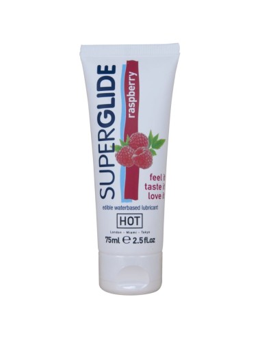 HOT - SUPERGLIDE LUBRIFIANT COMESTIBLE À BASE D'EAU FRAMBOISE 75 ML