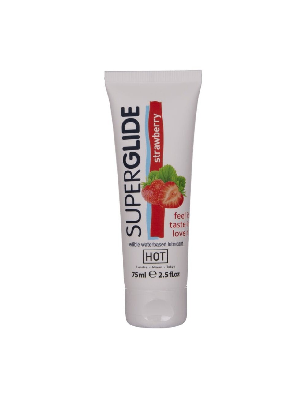 HOT - SUPERGLIDE LUBRIFIANT COMESTIBLE À BASE D'EAU FRAISE 75 ML