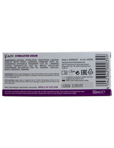 HOT - CRÈME STIMULANTE V-ACTIV POUR FEMMES 50 ML