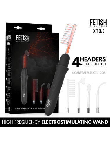 FETISH SUBMISSIVE - VIBRADOR WAND ELECTROESTIMULACIÓN ALTA FRECUENCIA