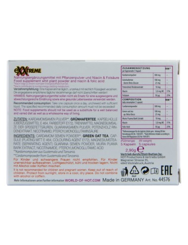 HOT - GÉLULES POUR LIBIDO EXTRÊME FEMME 5 UNITÉS