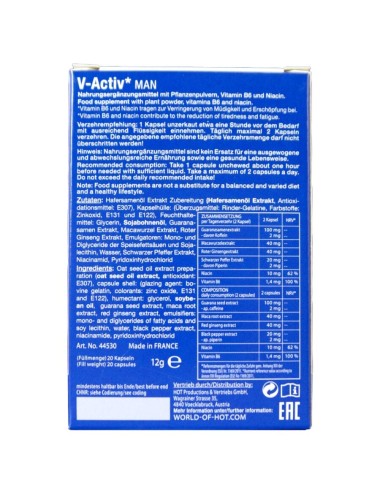 HOT - V-ACTIV CAPSULES HOMME 20 UNITÉS