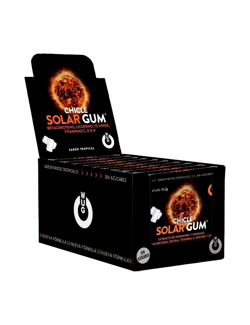 WUG GUM - SOLAR BRONZAGE SOLAIRE À LA GOMME | PRÉSENTOIR 12 X 8 UNITÉS