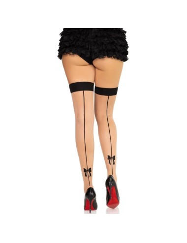 LEG AVENUE - 1963 BAS EN SPANDEX À COUTURE ARRIÈRE NOIRS - TAILLE UNIQUE