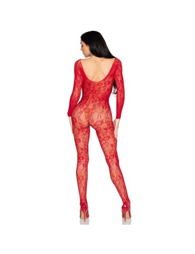 LEG AVENUE - 89366 LINGERIE EN DENTELLE BODYSTOCKING ROUGE - TAILLE UNIQUE