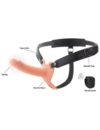 HIDDEN DESIRE - INFERNO MANCHON PÉNIS VIBRANT AVEC STRAP-ON 16 CM