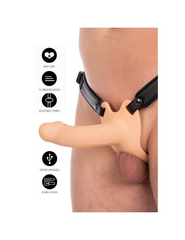 HIDDEN DESIRE - INFERNO MANCHON PÉNIS VIBRANT AVEC STRAP-ON 16 CM