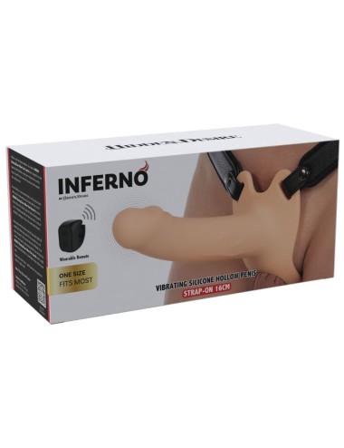 HIDDEN DESIRE - INFERNO MANCHON PÉNIS VIBRANT AVEC STRAP-ON 16 CM