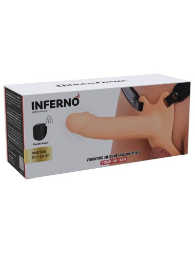 HIDDEN DESIRE - INFERNO MANCHON PÉNIS VIBRANT AVEC STRAP-ON 18 CM