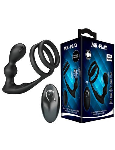 MR PLAY - PLUG ANAL VIBRANT AVEC ANNEAU PÉNIS ET TÉLÉCOMMANDE