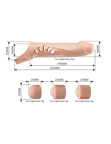 PRETTY LOVE - MANCHON PÉNIS AVEC EXTENSIONS