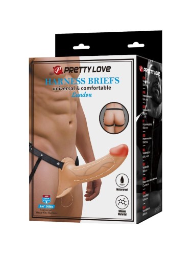 PRETTY LOVE - LANDON LIGHT-SKIN VIBRATING STRAP-ON