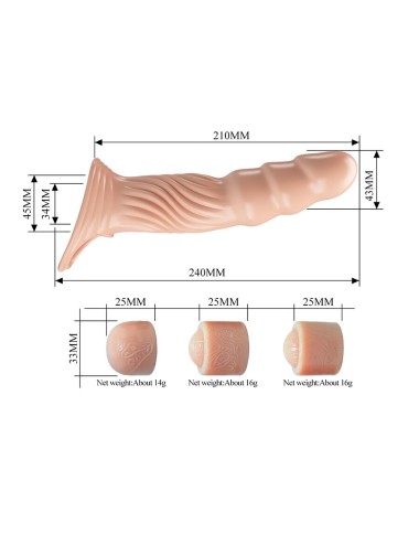 PRETTY LOVE - GAINE PÉNIENNE TEXTURÉE AVEC EXTENSEURS