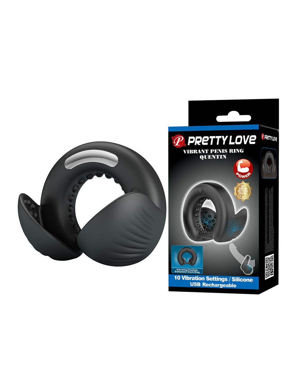 PRETTY LOVE - QUENTIN ANNEAU PÉNIS AVEC STIMULATEUR TESTICULAIRE