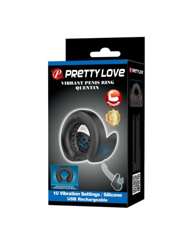 PRETTY LOVE - QUENTIN ANNEAU PÉNIS AVEC STIMULATEUR TESTICULAIRE