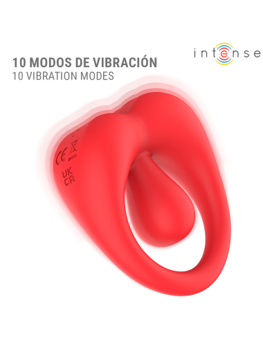 INTENSE - RUSSELL ANILLO VIBRADOR CON ESTIMULACIÓN DE CLÍTORIS ROJO