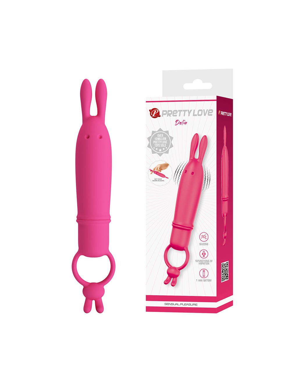 PRETTY LOVE - DELIA VIBRATEUR RABBIT AVEC ANNEAU DE RÉSISTANCE
