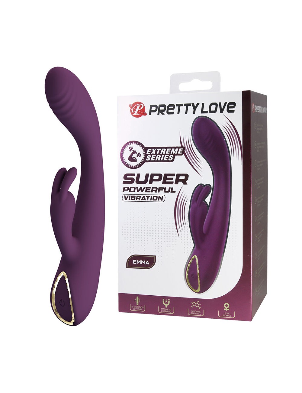 PRETTY LOVE - EMMA VIBRATEUR VIOLET RABBIT AVEC STIMULATEUR