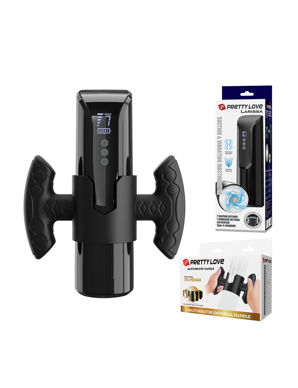 PRETTY LOVE - LARISSA  MASTURBATEUR À SUCCION AVEC VIBRATION + SUPPORT